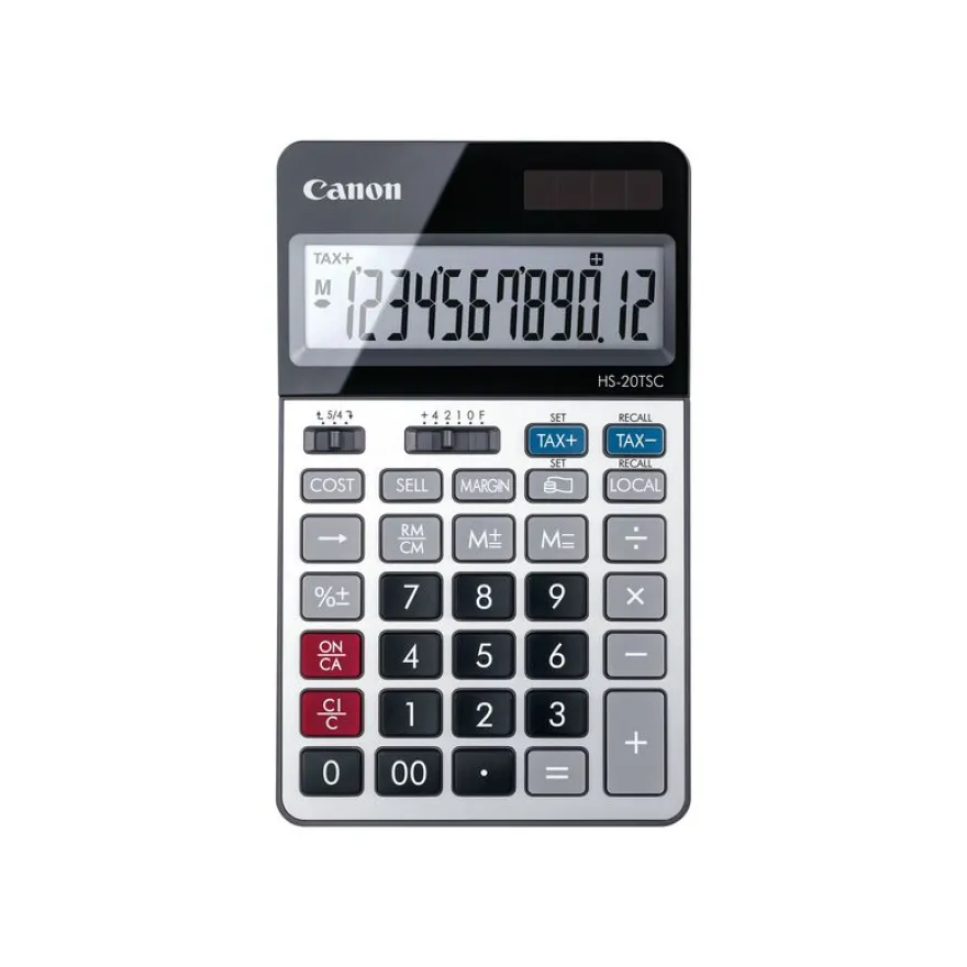 Calculatrice de bureau Canon HS-20TSC - 12 chiffres - alimentation batterie et solaire