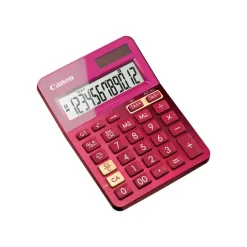 Calculatrice de bureau Canon LS- 123K - 12 chiffres - alimentation batterie et solaire - rose