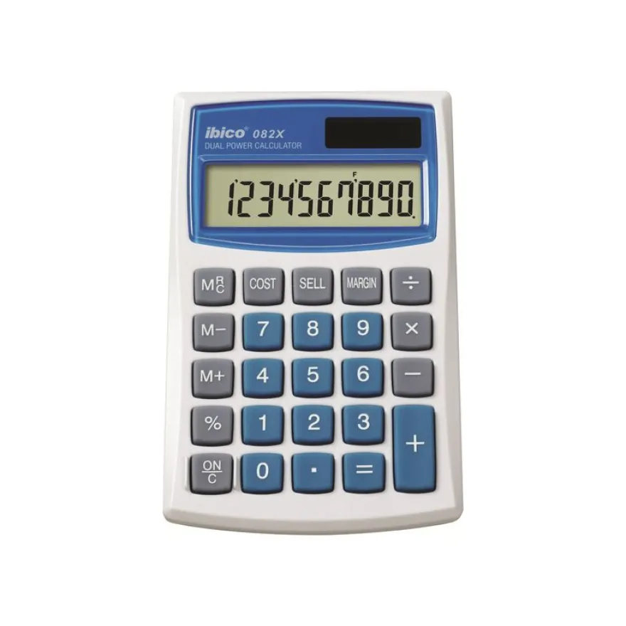Calculatrice de poche Ibico 082X - 8 chiffres - alimentation batterie et solaire