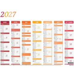 Calendrier Arc-en-ciel - 7 mois par face - 32 x 42 cm - Oberthur