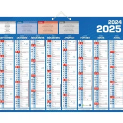Calendrier bancaire 8 mois par face - 40,5 x 55 cm - bleu - Bouchut