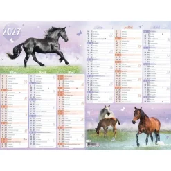 Calendrier Cheval - 6 mois par face - 55 x 40,5 cm - Oberthur