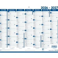 Calendrier Classique LECAS - 42x32 cm - 1 année sur 2 faces - Hamelin