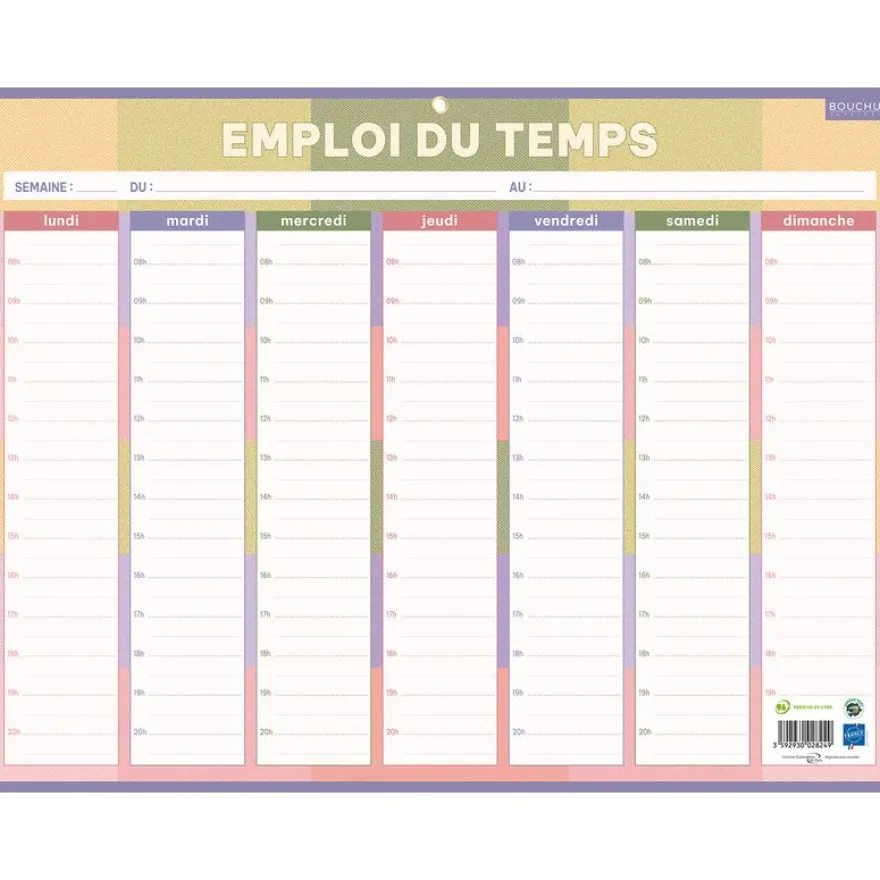 Calendrier Emploi du Temps Famille Medium - 32 x 42 cm - Bouchut