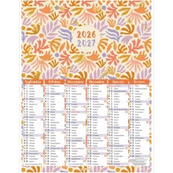 Calendrier Fleurs rétro - 6 mois par face - 21 x 26,5 cm - Oberthur