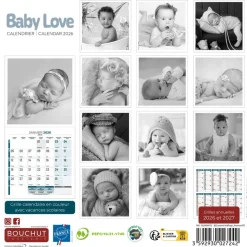 Calendrier illustré BOUCHUT 15 x 15 cm BABY LOVE Pefc 70 %