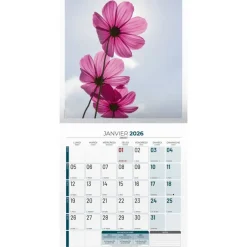Calendrier illustré BOUCHUT 15 x 15 cm FLEURS Pefc 70 %
