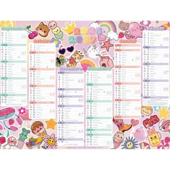 Calendrier Kawai - 6 mois par face - 55 x 40,5 cm - Oberthur