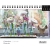 Calendrier mensuel à spirales 16x18 cm - Bouquets
