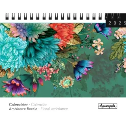 Calendrier mensuel à spirales 16x18 cm - Ambiance florale