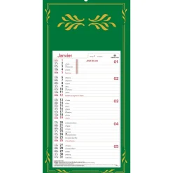 Calendrier mensuel en papier sur plaque skytos - 20 x 41 cm - disponible dans différentes couleurs - Oberthur