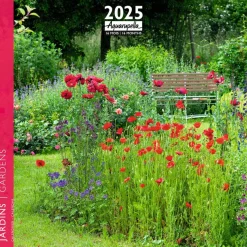 Calendrier mensuel 30x30 cm - 16 mois - Jardins