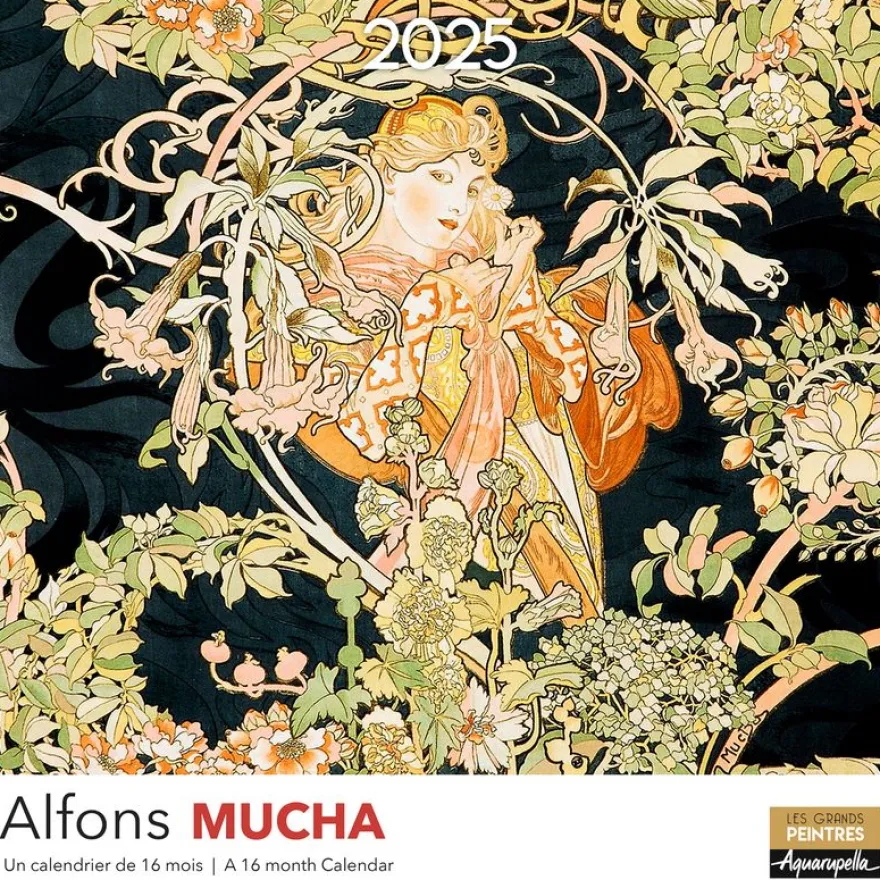 Calendrier mensuel 30x30 cm - 16 mois - Museum Alfons Mucha
