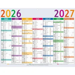 Calendrier Multicolore - 7 mois par face - 29,5 x 22 cm - Septembre à Septembre - Exacompta