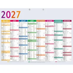 Calendrier Multicolore - 8 mois par face - 55 x 40,5 cm - 16 mois - Exacompta