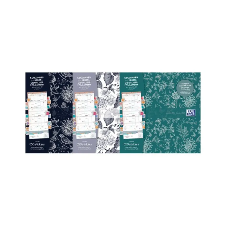CALENDRIER OXFORD ROMANCE 30X30 1 MOIS/2PAGES - ASSORTI