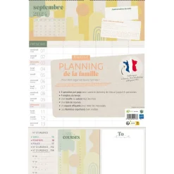 Calendrier Planning de la famille - 42 x 27,5 cm - Bouchut