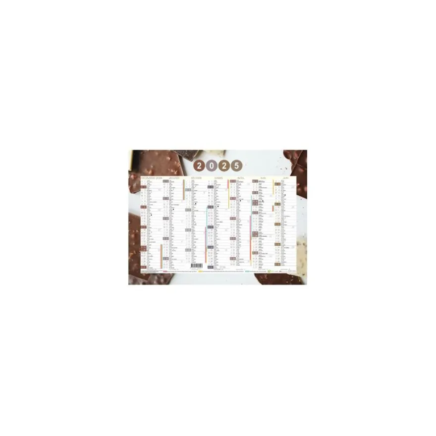 Calendrier rembordé 26,5x21 cm - 1 décor Sweet - Hamelin