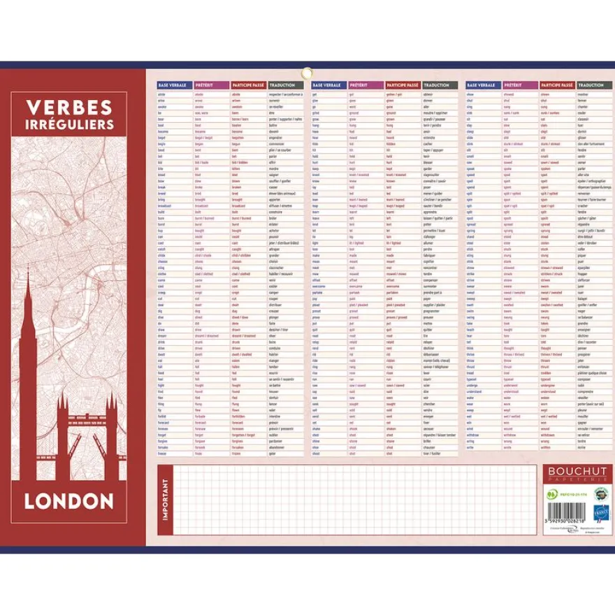 Calendrier Scolaire Ados - 32 x 42 cm - Bouchut