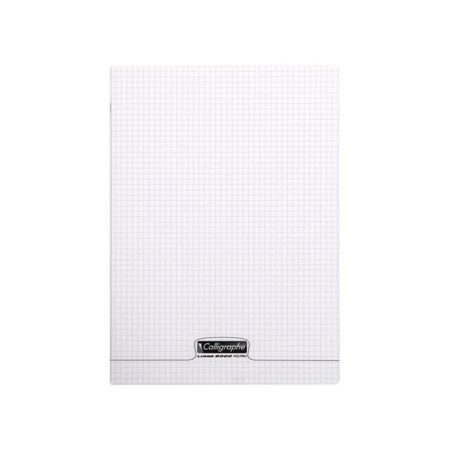 Calligraphe 8000 - Cahier polypro 24 x 32 cm - 192 pages - petits carreaux (5x5 mm) - transparent