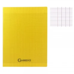Cambridge - Cahier polypro 24 x 32 cm - 96 pages - grands carreaux (Seyes) - disponible dans différentes couleurs