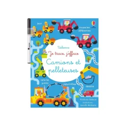Camions et pelleteuses - Je trace, j'efface - par Robson Kirsteen - livre d'activités