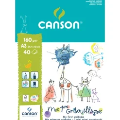 Canson - Bloc Canson Mes 1ers gribouillages - 40 feuilles - A3 - 160 gr