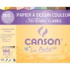 Canson - Pochette papier à dessin couleur - 12 feuilles - 24 x 32 cm - 160 gr - mi-teintes claires