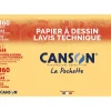 Canson - Pochette papier à dessin - 12 feuilles - A4 - 160 gr - blanc
