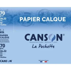 Canson - Pochette papier calque - 12 feuilles - 24 x 32 cm - 70 gr