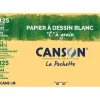 Canson C à grain - Pochette papier à dessin - 12 feuilles - A4 - 125 gr - blanc