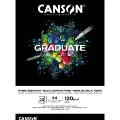 Canson Graduate - Bloc dessin - 20 feuilles - A4 - 120 gr - noir