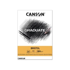 Canson Graduate - Bloc dessin Bristol - 20 feuilles - A3 - 180 gr