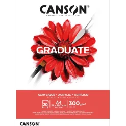 Canson Graduate Acrylic – Bloc 20 feuilles - A4 - 300g