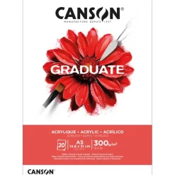 Canson Graduate Acrylic – Bloc 20 feuilles - A5 - 300g