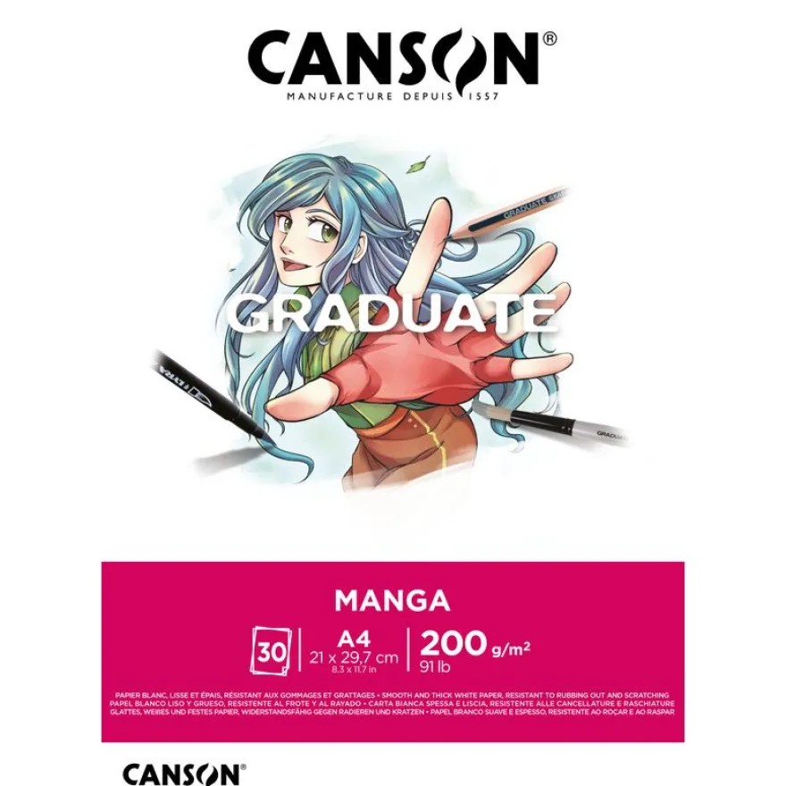 Canson Graduate Manga - Bloc dessin - A4 - 200 gr