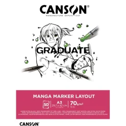 Canson Graduate Manga Marker Layout - Bloc dessin - 50 feuilles - A3 - 70 gr
