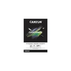 Canson Graduate Mix Media - Bloc dessin - A3 - 240 gr - noir