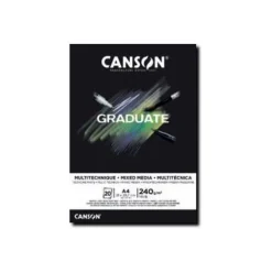 Canson Graduate Mix Media - Bloc dessin - A5 - 240 gr - noir