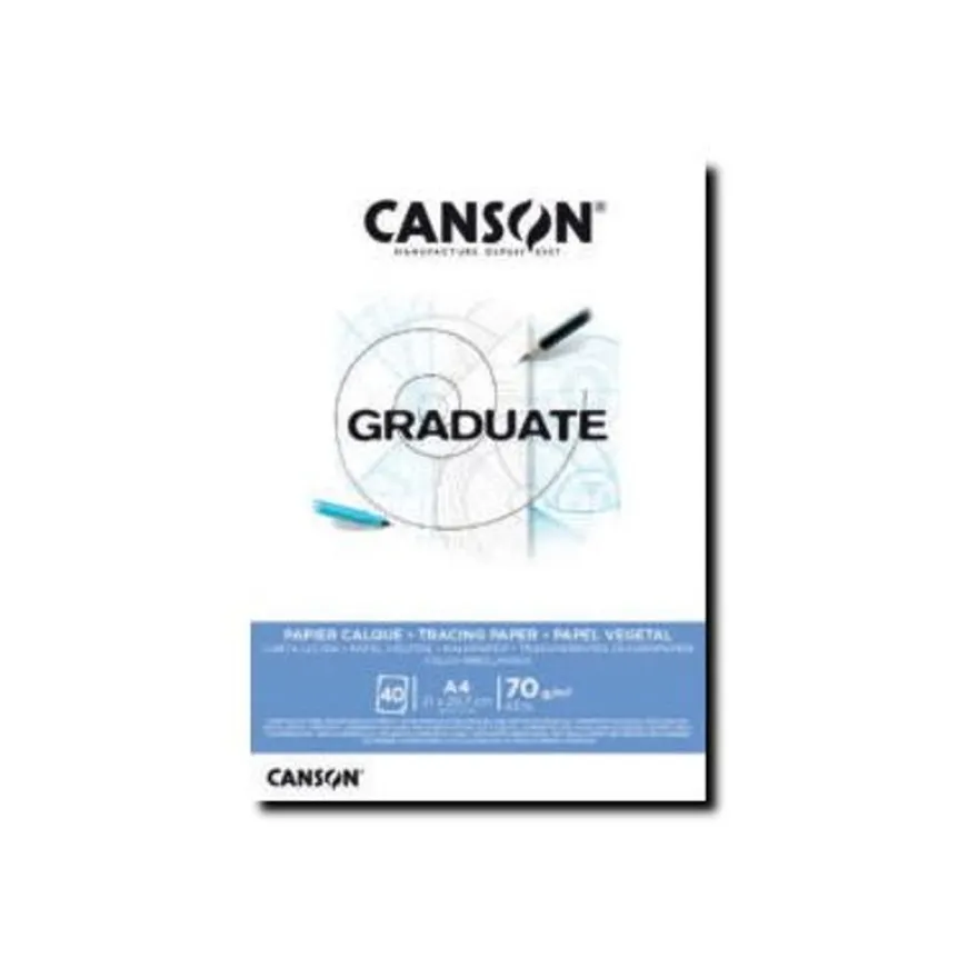Canson Graduate Tracing - Bloc papier calque - A3 - 40 feuilles - 70 gr