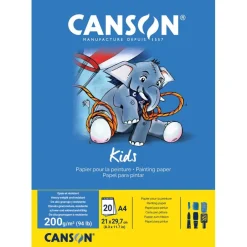 Canson Kids - Bloc dessin peinture - 20 feuilles - A4 - 200 gr - blanc