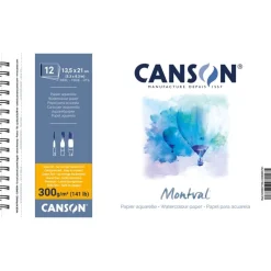 Canson Montval - Bloc dessin à spirales - 12 feuilles - 13 x 21 - 300 gr
