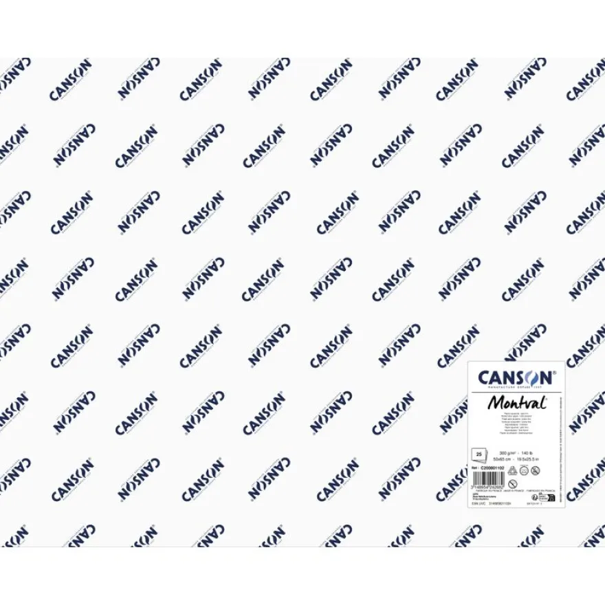Canson Montval - Papier aquarelle - 50 x 65 cm - 300 g/m² - blanc