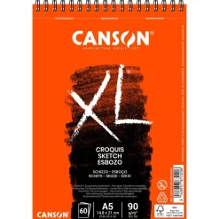 Canson XL - Bloc dessin croquis - 60 feuilles - A5 - 90 gr - blanc