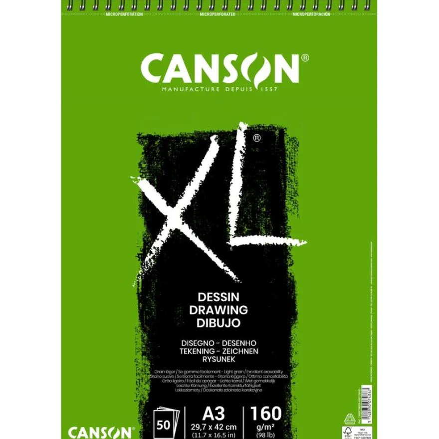 CANSON XL Drawing - short side pad - A3 - 50 feuilles