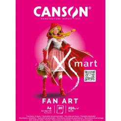 Canson Xsmart - Bloc dessin fan art - 20 feuilles - A4 - 250 gr