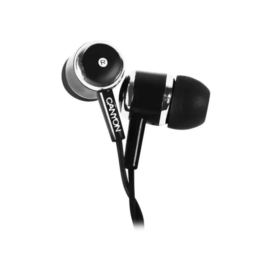 CANYON Kit main libre - Ecouteurs filaire avec micro - intra-auriculaire - noir