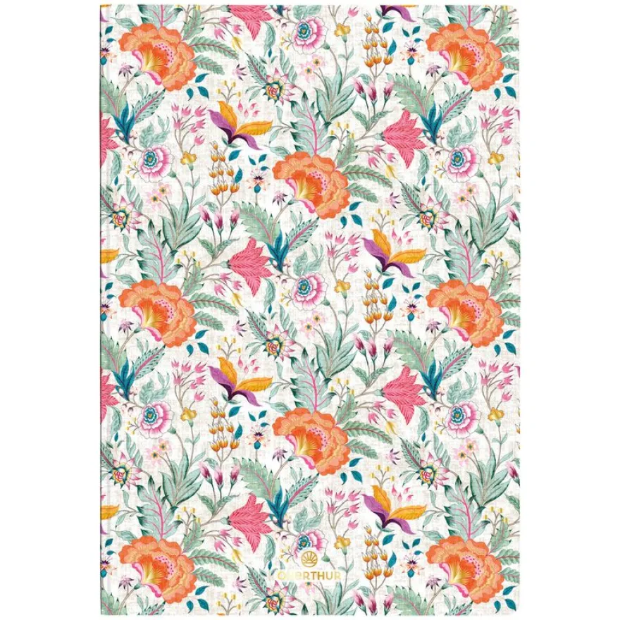 Carnet A5 Bahia - ligné - fleurs corail - Oberthur