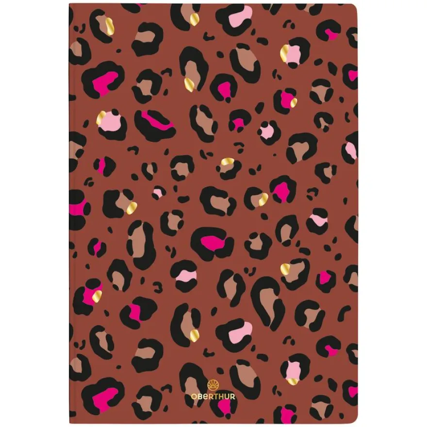 Carnet A5 Bahia - ligné - léopard rose - Oberthur