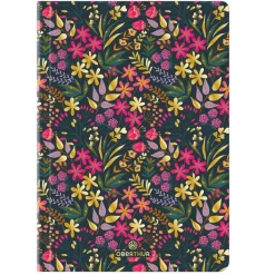Carnet A6 ligné/petits carreaux Salto fleurs des champs
